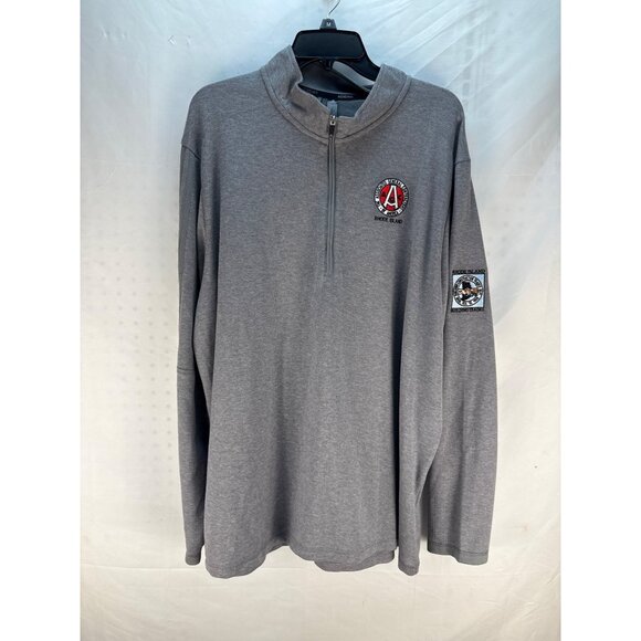 Adidas 2XL Golf Quarter Zip 3 Striped Sweatshirt ISMGA Rhode Island Gray Jacket - Picture 1 of 9